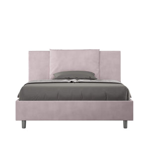Letto alla Francese rivestito in Microfibra - ANTEA Dimensione Rete: 140x200, Colore: Glicine, Tipologia Letto: Senza Rete