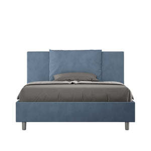 Letto alla Francese rivestito in Microfibra - ANTEA Tipologia Letto: Con Rete e Contenitore, Dimensione Rete: 140x190, Colore: Blu