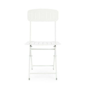 Set 2 Sedie Pieghevoli Acciaio Bianco da Esterno - ZAMIRA