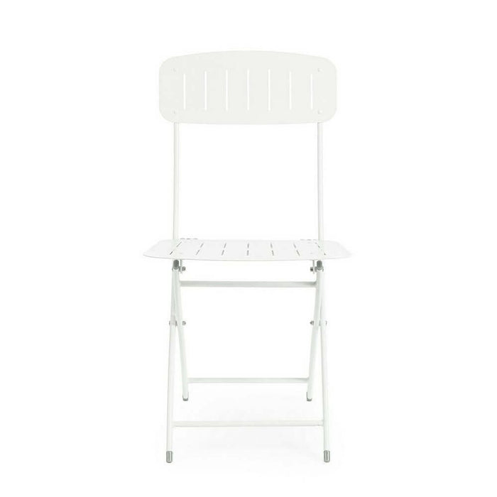 Set 2 Sedie Pieghevoli Acciaio Bianco da Esterno - ZAMIRA
