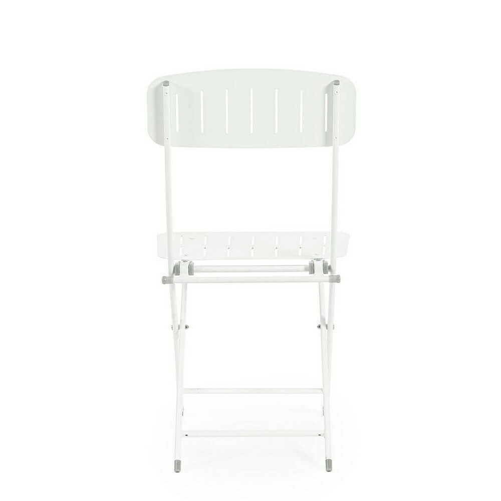 Set 2 Sedie Pieghevoli Acciaio Bianco da Esterno - ZAMIRA