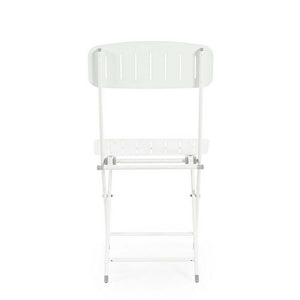 Set 2 Sedie Pieghevoli Acciaio Bianco da Esterno - ZAMIRA