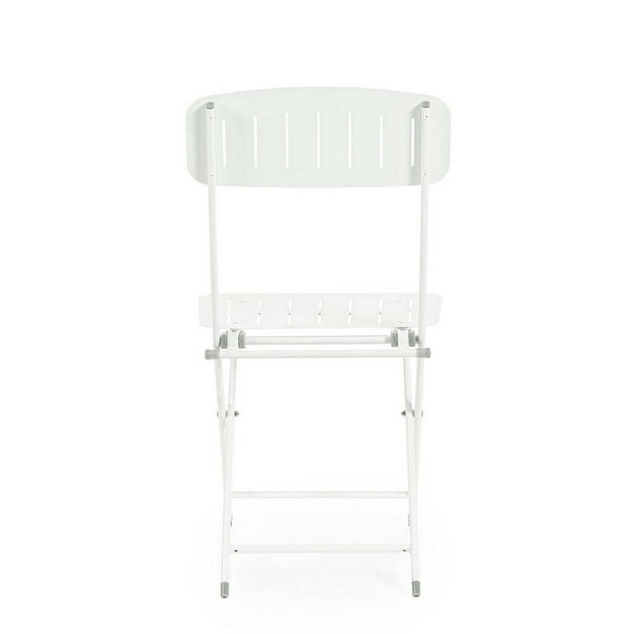 Set 2 Sedie Pieghevoli Acciaio Bianco da Esterno - ZAMIRA