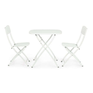 Set 2 Sedie Pieghevoli Acciaio Bianco da Esterno - ZAMIRA