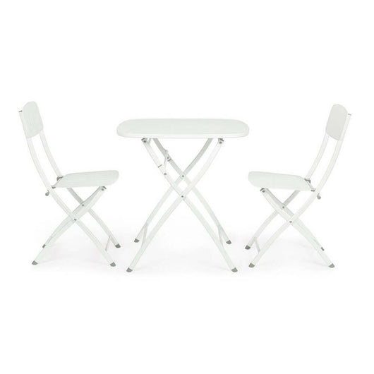Set 2 Sedie Pieghevoli Acciaio Bianco da Esterno - ZAMIRA
