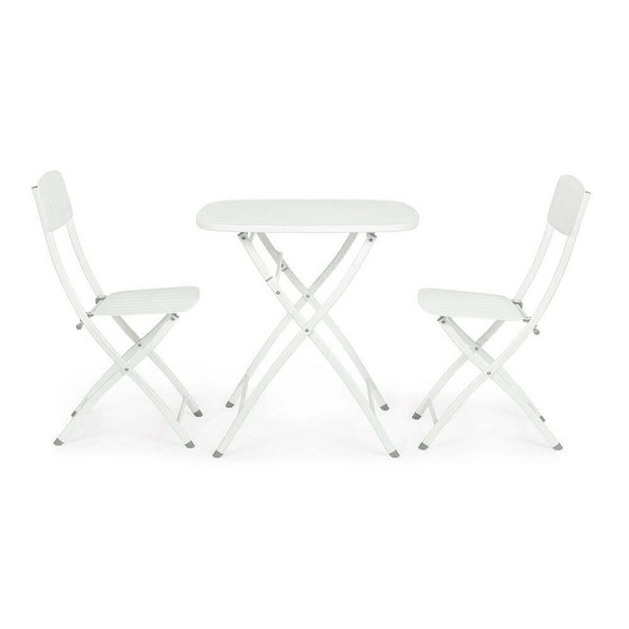 Set 2 Sedie Pieghevoli Acciaio Bianco da Esterno - ZAMIRA