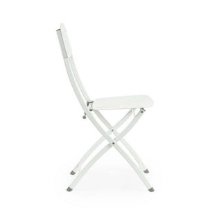Set 2 Sedie Pieghevoli Acciaio Bianco da Esterno - ZAMIRA