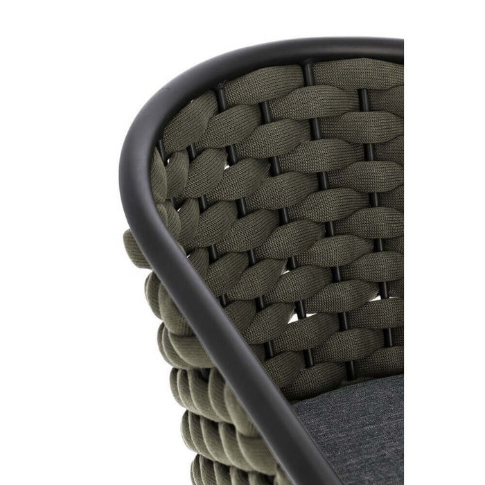 Set 4 Sedie con Braccioli Alluminio Verde da Esterno - NIREYA