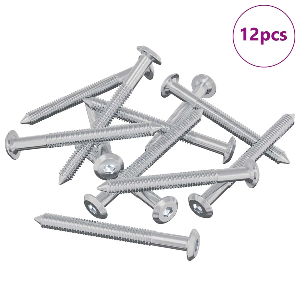 Viti per mobili 12 pz Argento M6 x 60 mm Acciaio CFW5994057