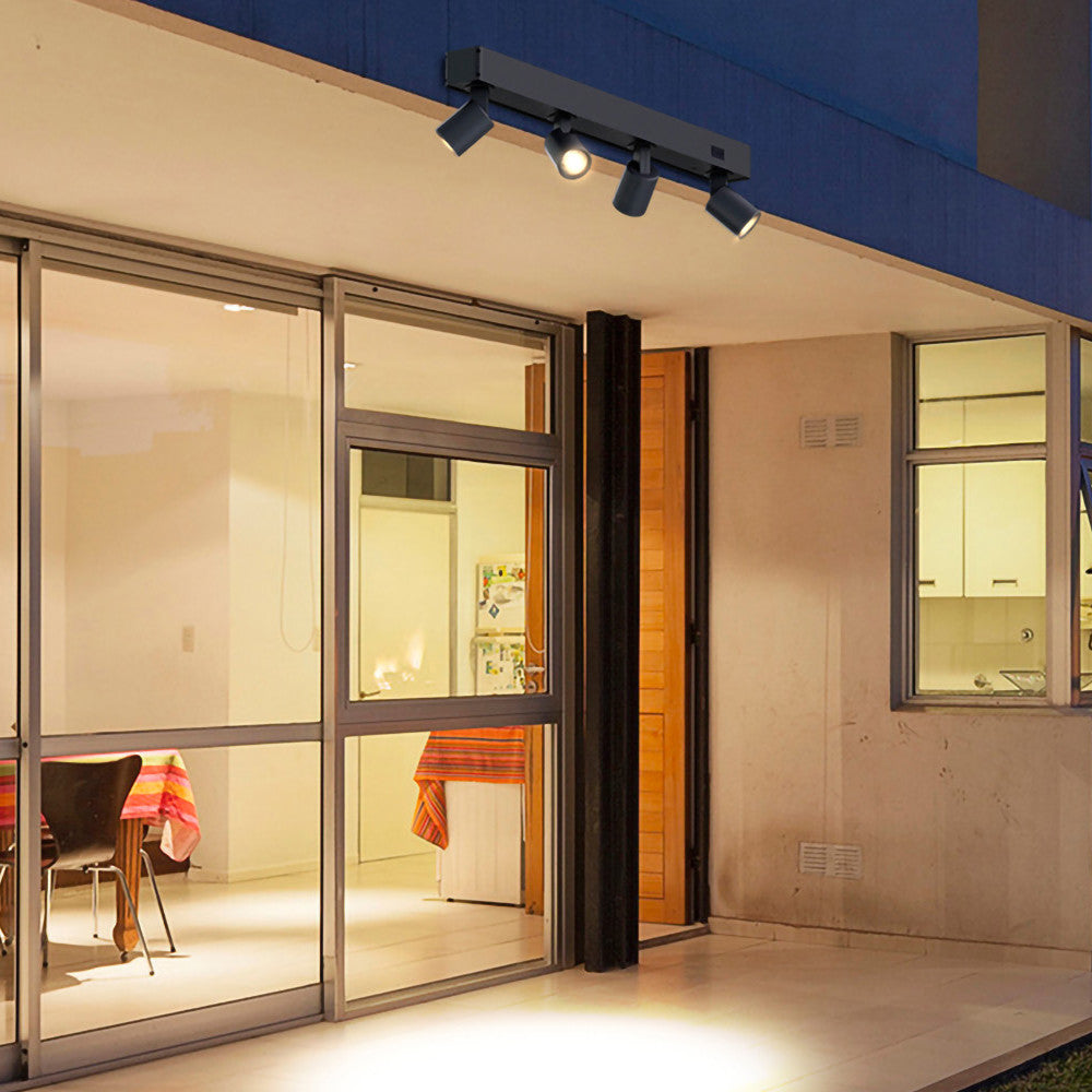 LMS-B114 Faretto Solare LED a 4 Spot con Pannello e Bluetooth