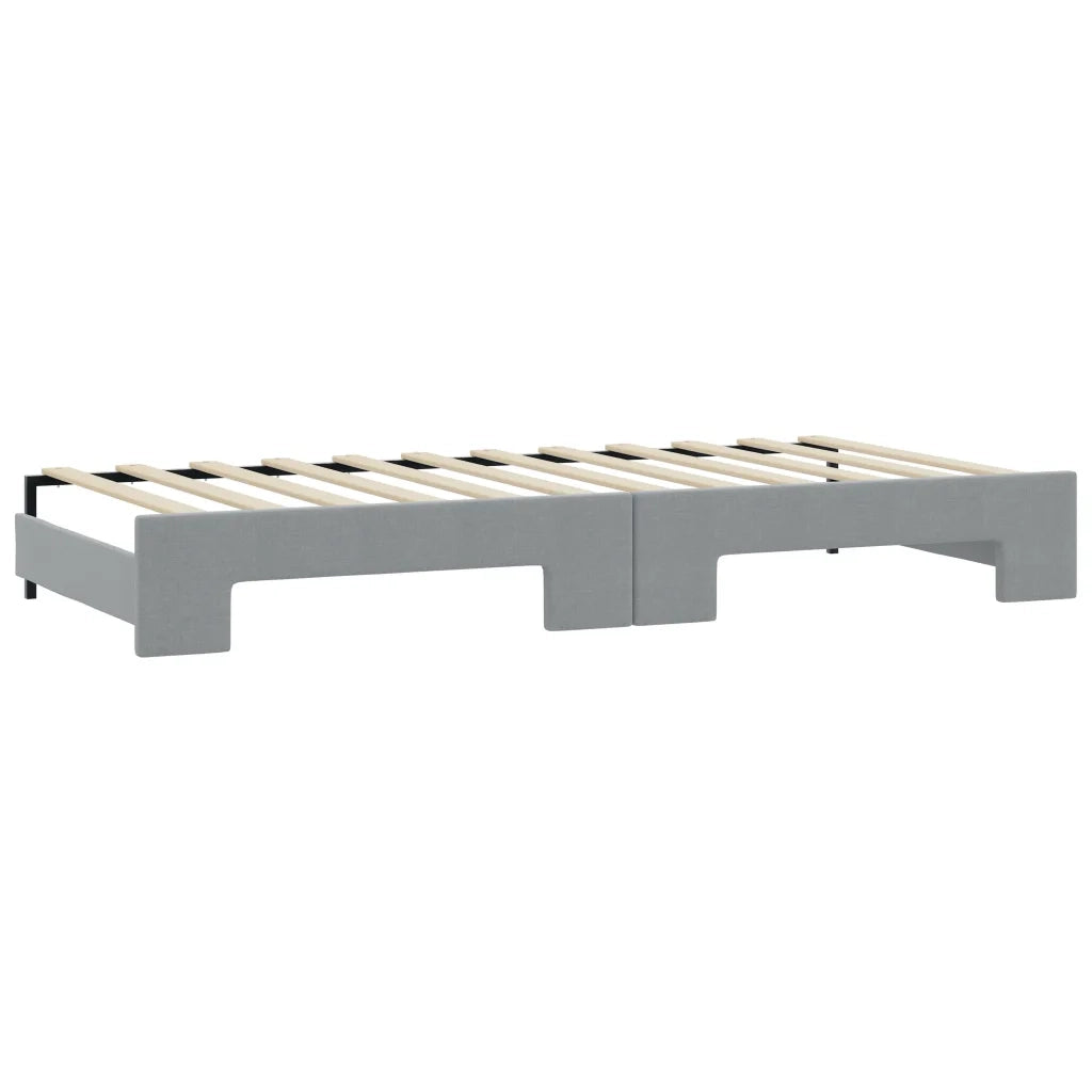 Divano Letto Estraibile Cassetti Grigio Chiaro 100x200 Tessuto 3197693