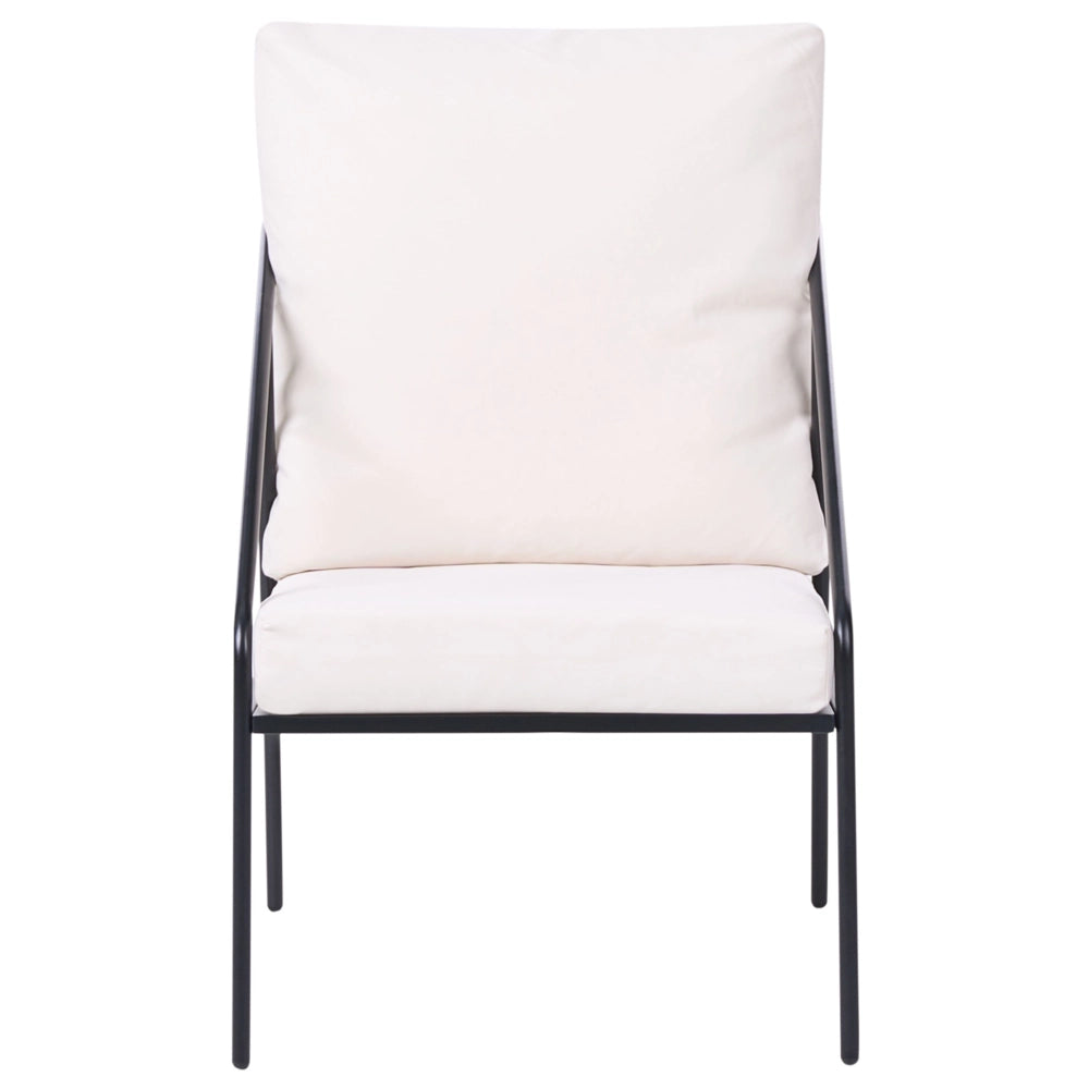 Set da giardino in metallo nero con cuscini in cotone per 4 persone con rivestimenti sfoderabili Poltrone Divano Tavolino Moderno