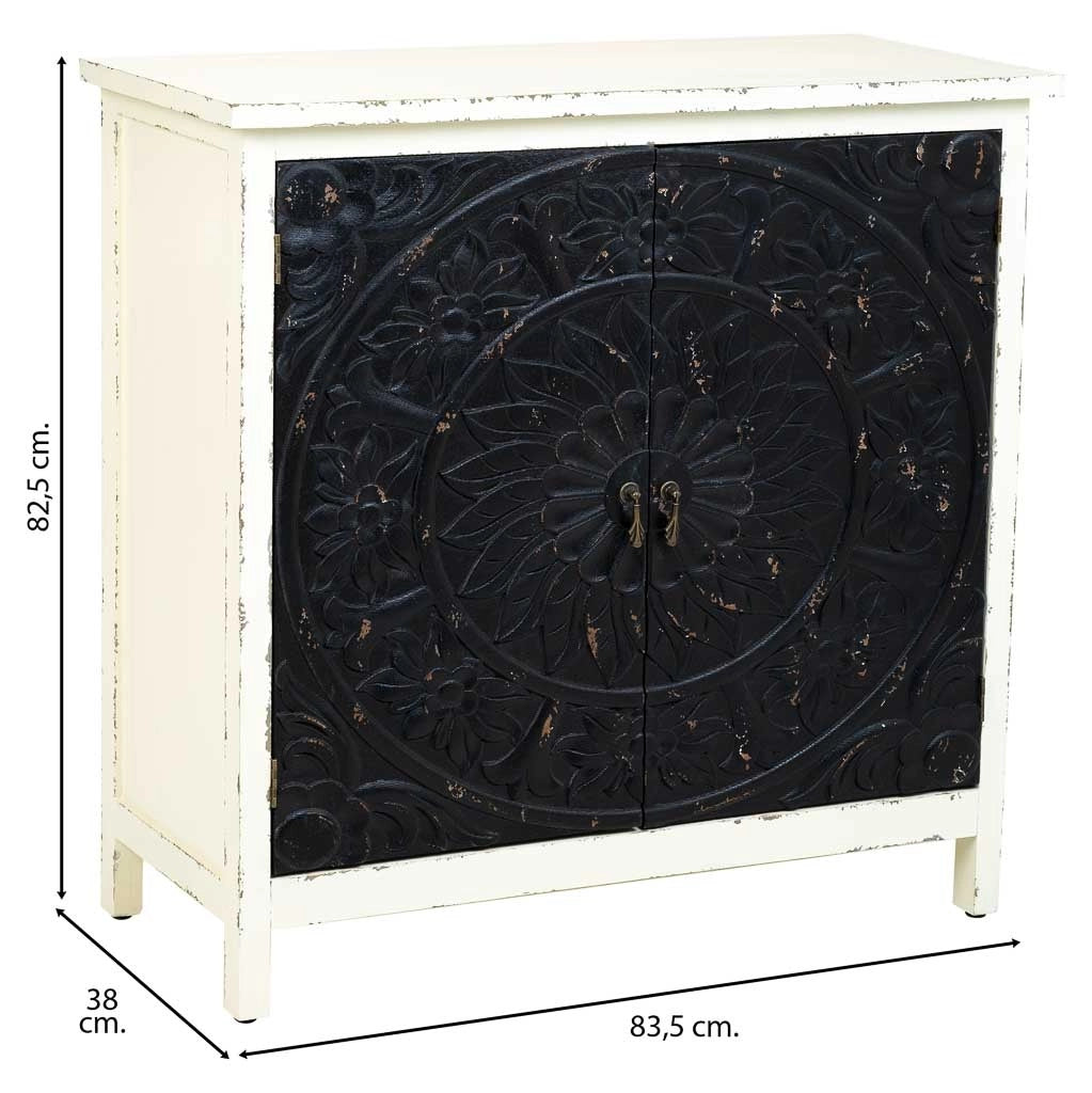 Credenza in legno con 2 porte 83,5x38x82,5