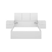 Letto matrimoniale Marika, Sommier per camera da letto, Giroletto per stanza, Struttura porta materasso, 267x205 h96 cm, Bianco