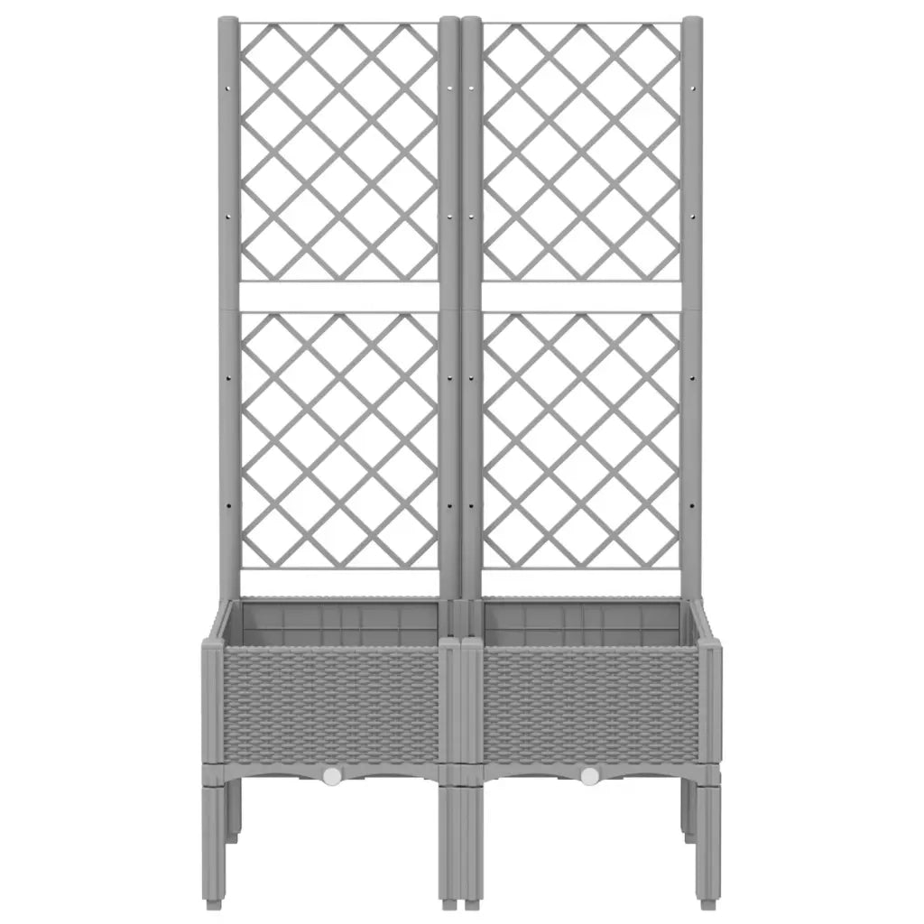 Fioriera da Giardino con Graticcio Grigio Chiaro 80x40x142cm PP 367922