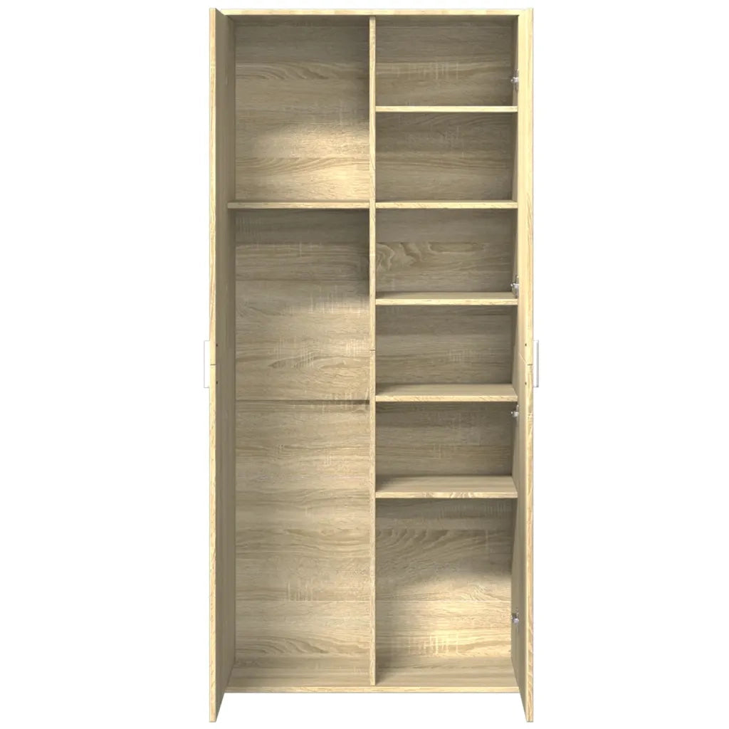 Credenza-Buffet-Armadio da cucina Rovere Sonoma 80x35x180 cm in Legno Multistrato