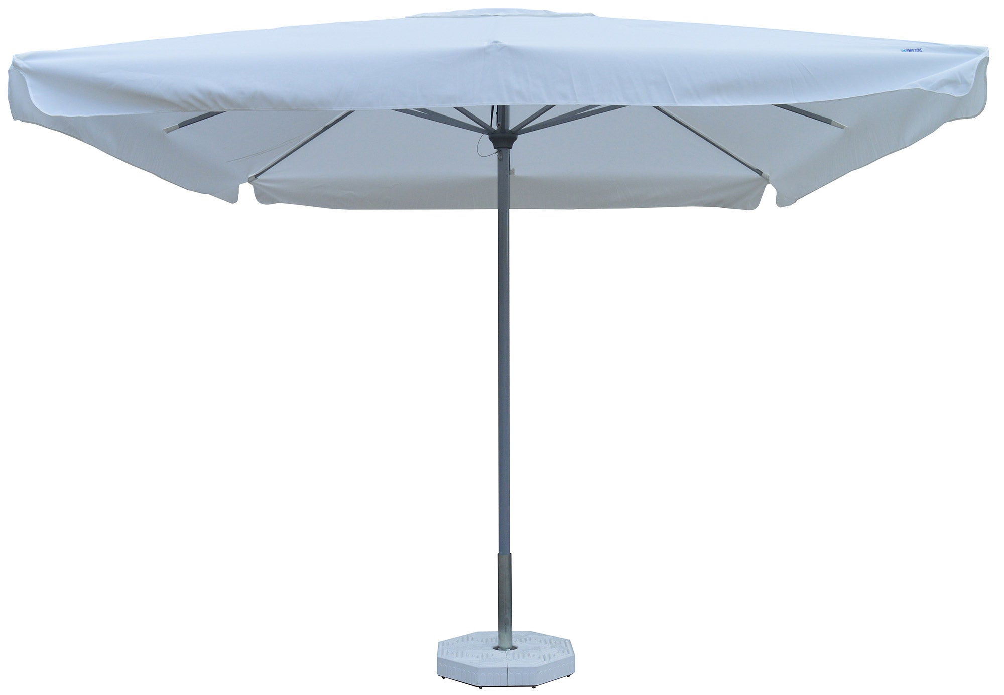 Ombrellone da Giardino 3x3 m Palo Ø48 mm in Alluminio Grigio Lucido Telo in Poliestere Bianco