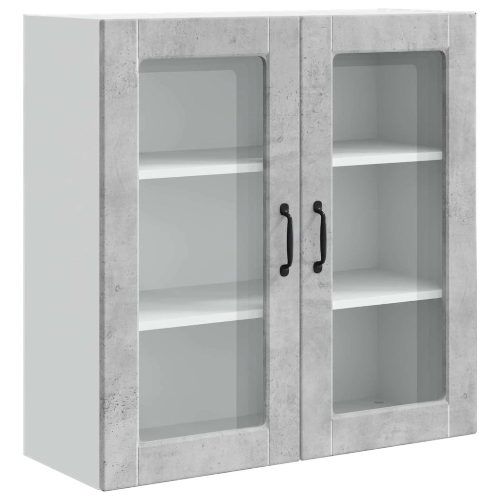 Mobile da cucina moderno a parete con pratico vano contenitore 80 x 31 x 80 cm legno composito grigio cemento 02_0054411