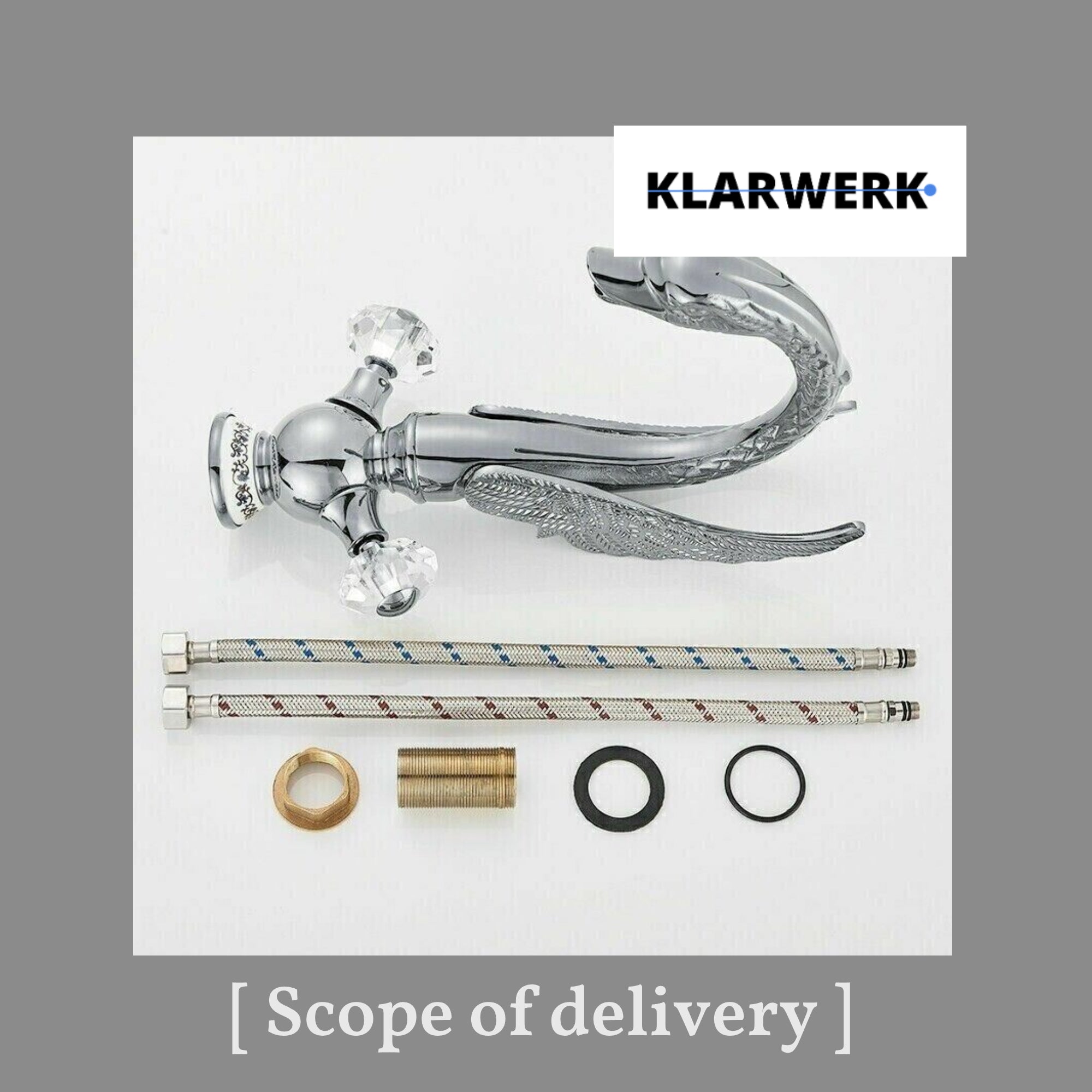 ADRIANO | Rubinetto da bagno grande design in acciaio inossidabile cigno lavabo cromato di lusso | miscelatore alto per lavabo independente