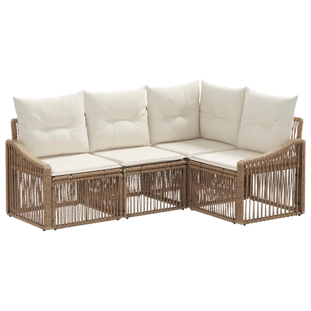 Set Divano da Giardino 4 pcs Beige polyrattan 3435999