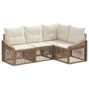 Set Divano da Giardino 4 pcs Beige polyrattan 3435999