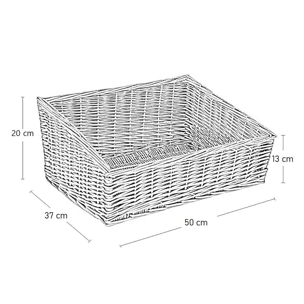 Cesta espositore portapane in vimini rettangolare cm 50 x 37 h 20