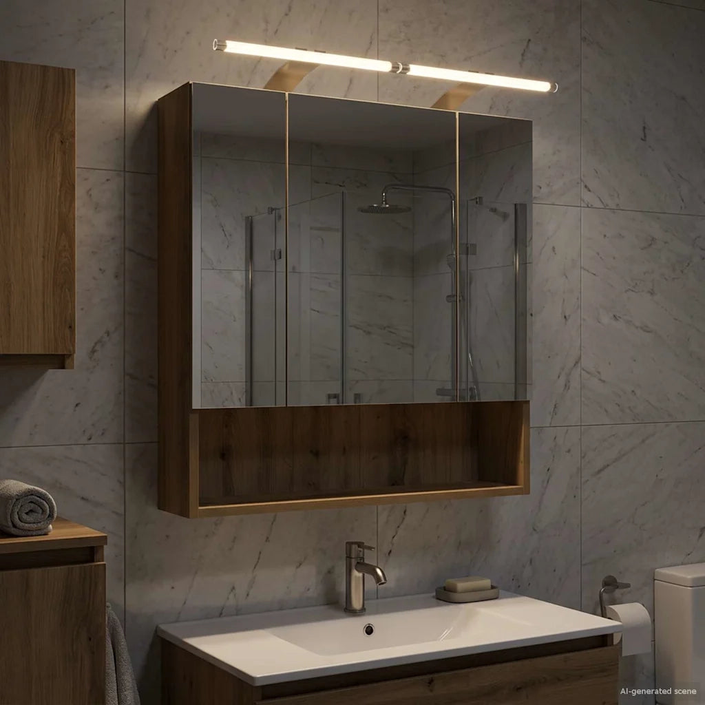 Mobiletto per specchio da bagno con porta Rovere Artigianale