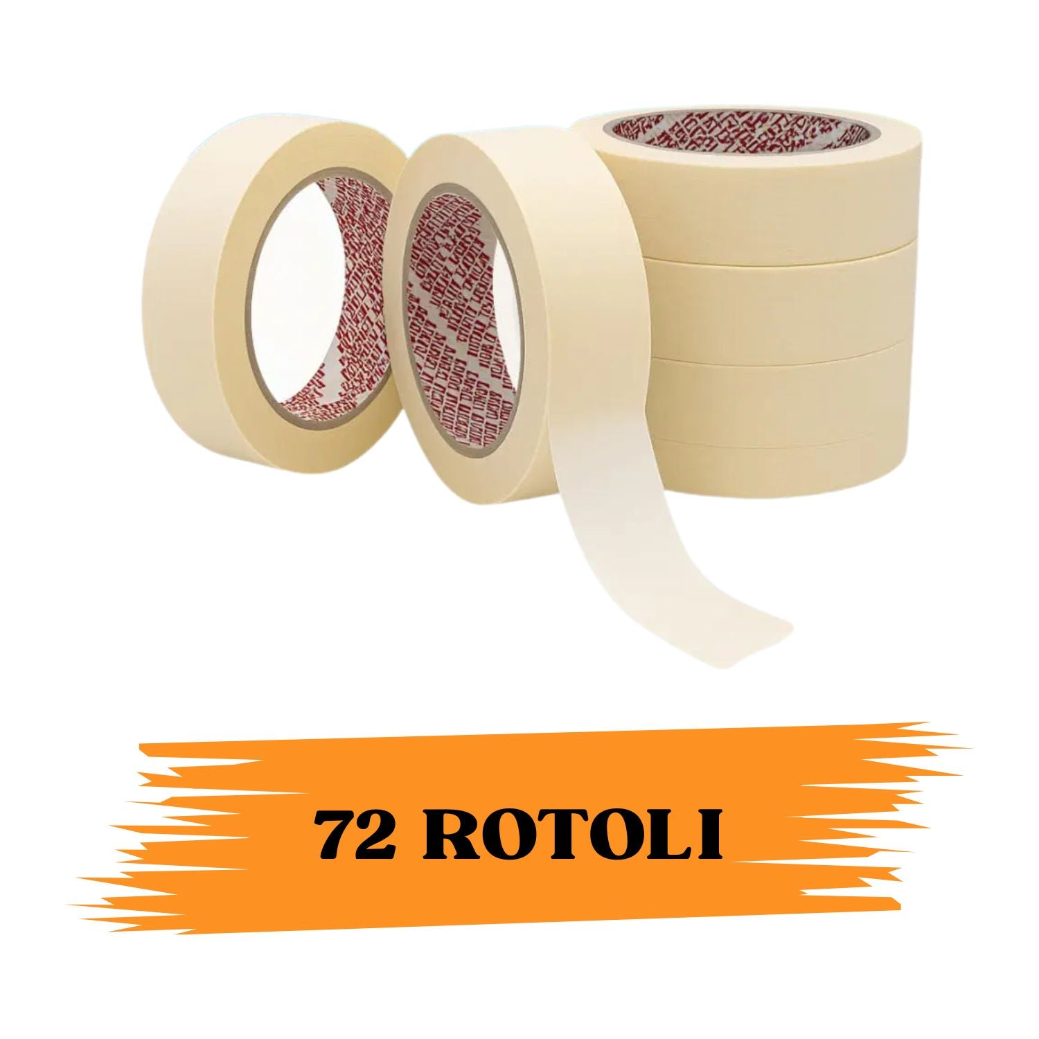 EcoPrice® Nastro Adesivo Carta Gommata 25Mmx50m 72 ROTOLI