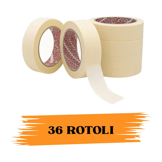 EcoPrice® Nastro Adesivo Carta Gommata 25Mmx50m 36 ROTOLI