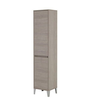 Mobile Bagno Colonna Portabiancheria Legno Bianco Rovere Lavanderia 2 Ante Colore: Rovere