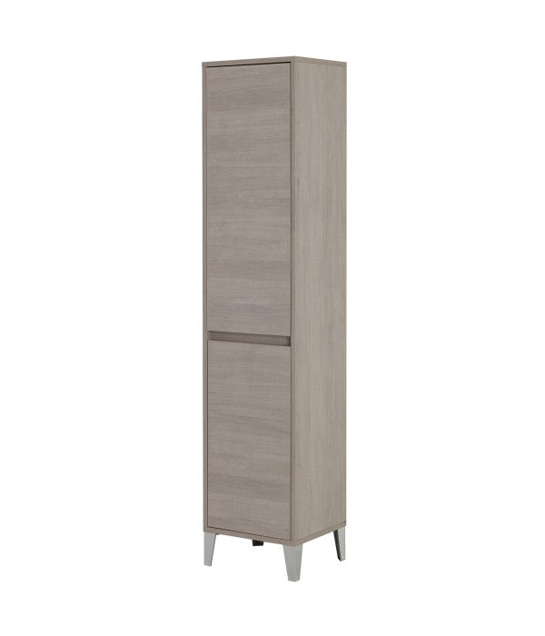 Mobile Bagno Colonna Portabiancheria Legno Bianco Rovere Lavanderia 2 Ante Colore: Rovere