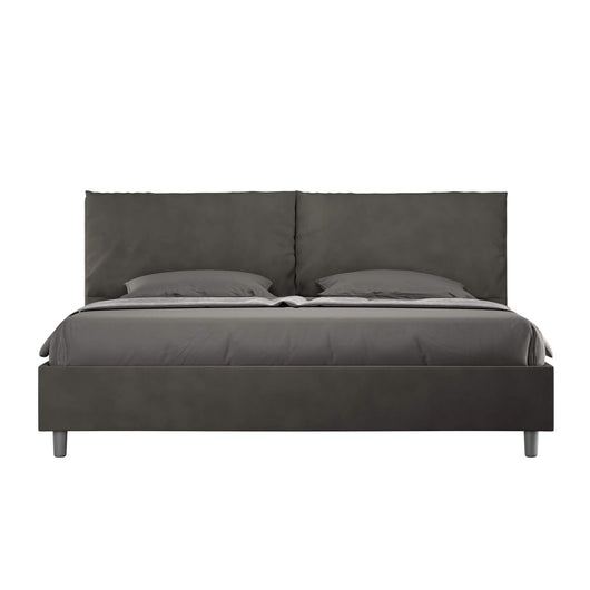Letto Matrimoniale King size rivestito in Microfibra con cuscini xl - ANTEA LARGE Tipologia Letto: Senza Rete, Dimensione Rete: 190x190, Colore: Grigio
