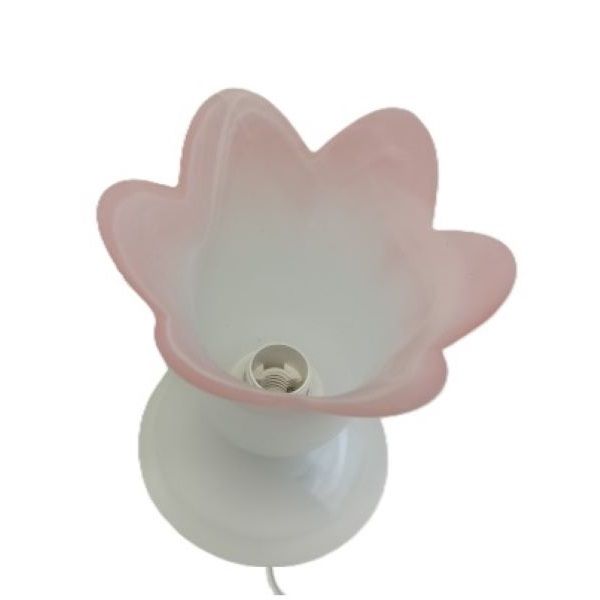 LAMPADA LUMETTO DA TAVOLO A FIORE ROSA 1XE14
