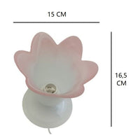 LAMPADA LUMETTO DA TAVOLO A FIORE ROSA 1XE14