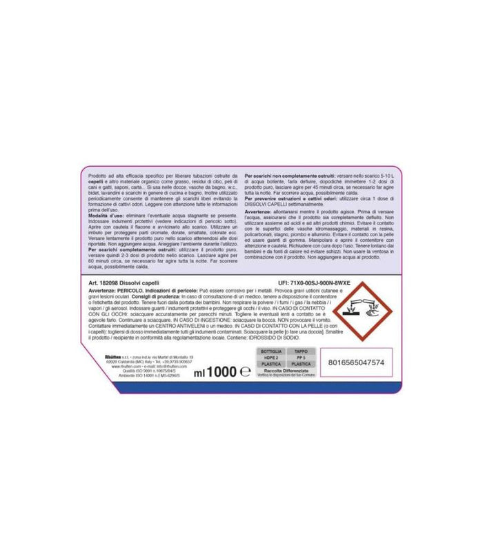 DISSOLVI CAPELLI CASA LINDA ML1000 DI RHUTTEN