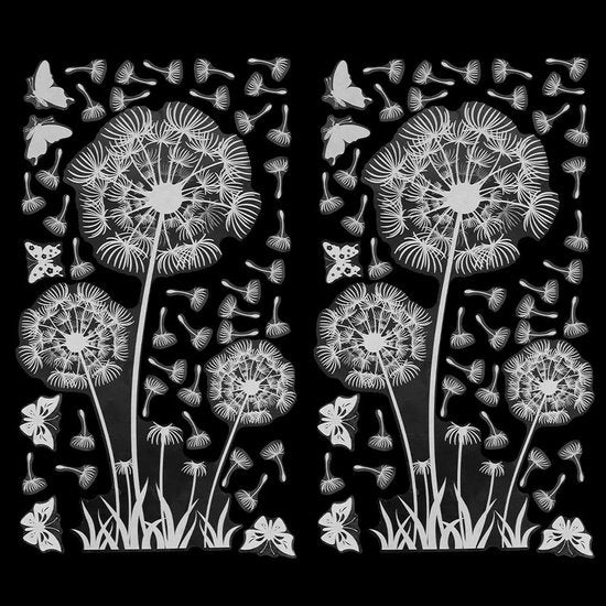 2 set di adesivi per finestre a fiori, adesivi per finestre a fiori, pellicola per finestre senza colla, pellicola statica bianca per uso domestico, ufficio, negozio, finestra, decorazione per porte di vetro
