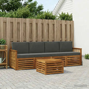 Set di divani da esterno con cuscino 5 pcs Naturale e Antracite