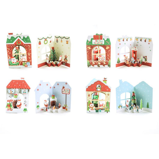 BIGLIETTO AUGURI 3D IN CARTA LAMINATA ORO FANTASIE ASSORTITE PREZZO CAD UNO