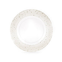 SOTTOPIATTO TRASPARENTE DECORATO CON MOTIVO ORO IN PLASTICA D33X1H CM