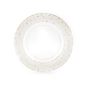 SOTTOPIATTO TRASPARENTE DECORATO CON MOTIVO ORO IN PLASTICA D33X1H CM