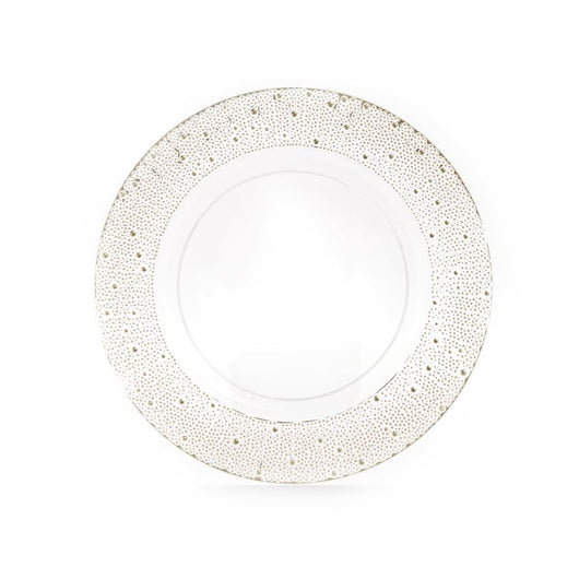 SOTTOPIATTO TRASPARENTE DECORATO CON MOTIVO ORO IN PLASTICA D33X1H CM