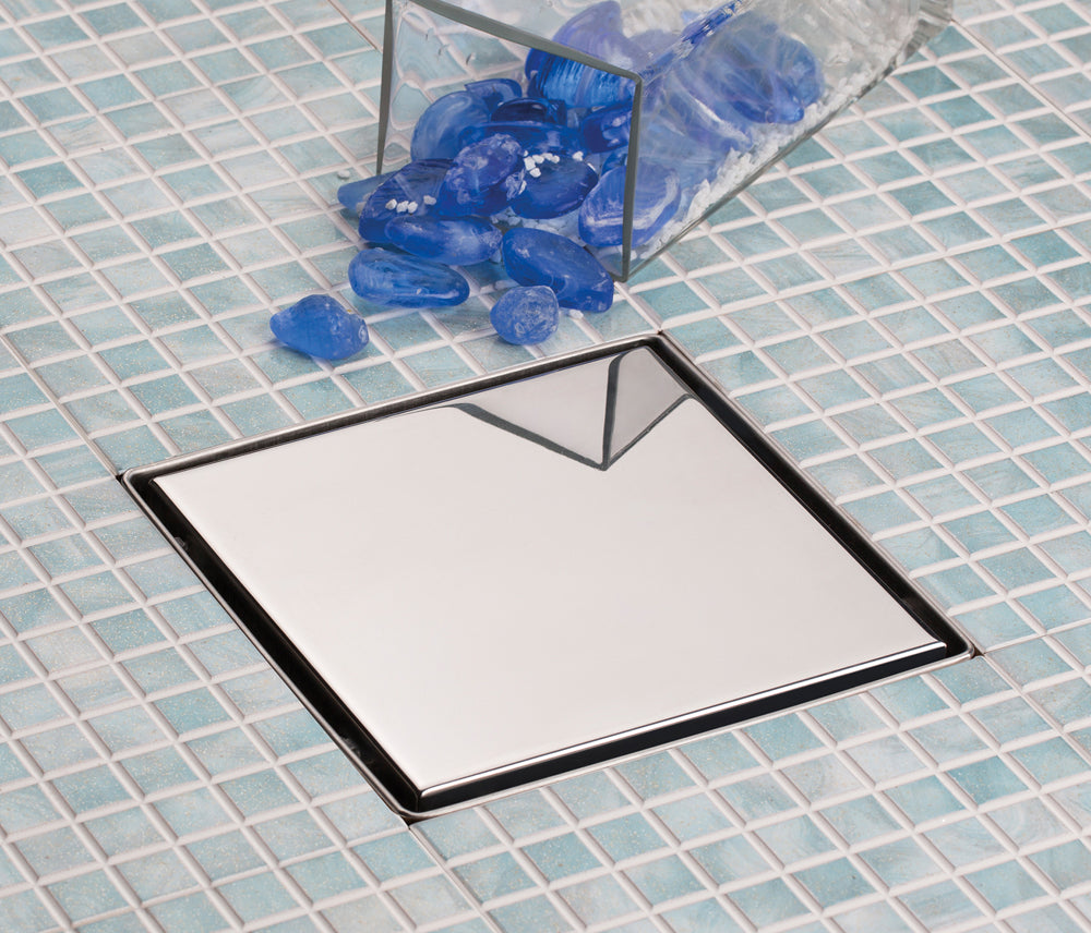 Piletta a filo pavimento Tile Holder 15x15 Aisi 304 Ferplast Diametro: ø50