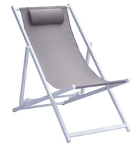 Sdraio Mare in alluminio e textilene Greenwood Materiale: Alluminio, Colore: Bianco sandy e tortora