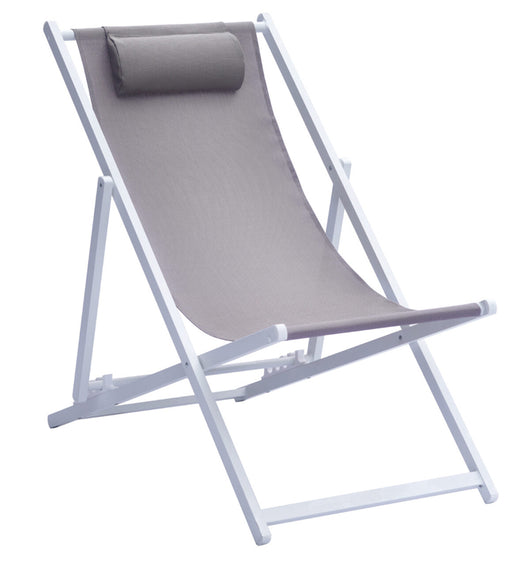 Sdraio Mare in alluminio e textilene Greenwood Materiale: Alluminio, Colore: Bianco sandy e tortora