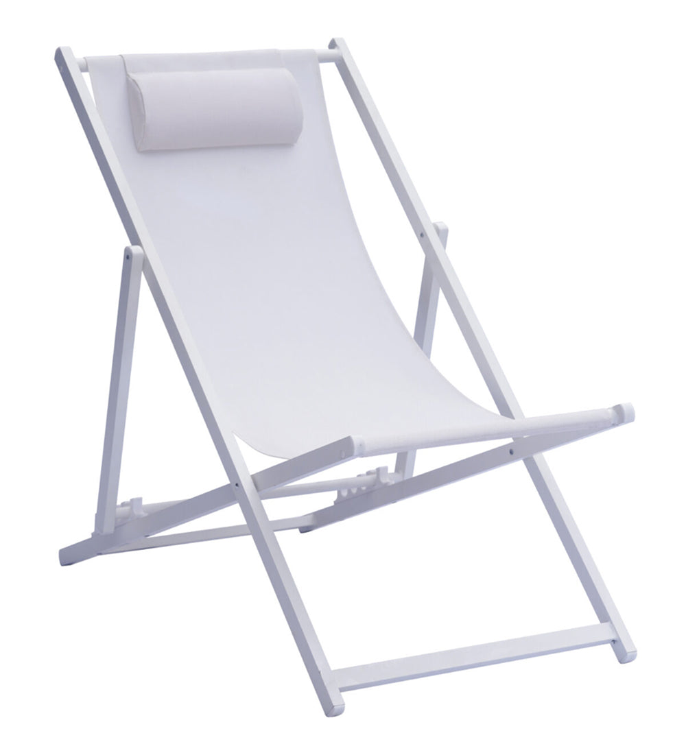 Sdraio Mare in alluminio e textilene Greenwood Materiale: Alluminio, Colore: Bianco sandy ed ecru'