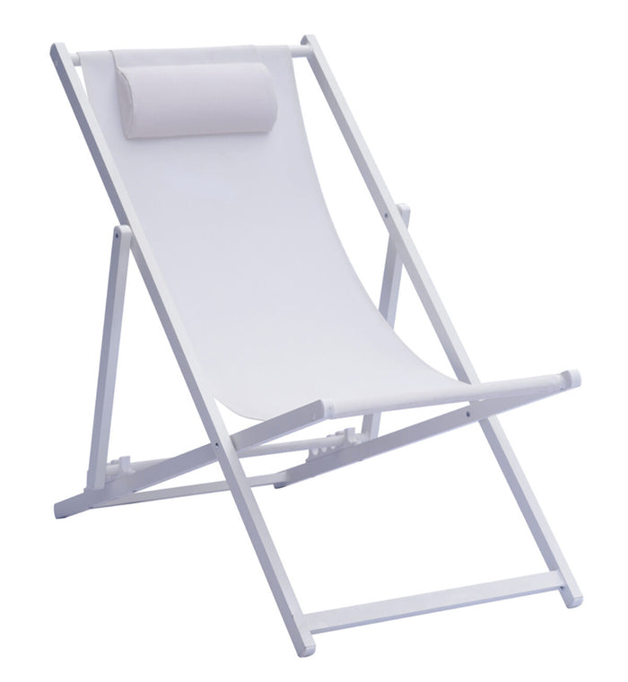 Sdraio Mare in alluminio e textilene Greenwood Materiale: Alluminio, Colore: Bianco sandy ed ecru'