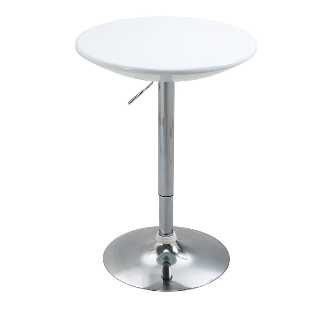 Tavolo bar ?61 x 76-97 cm girevole 360° regolabile in altezza metallo bianco