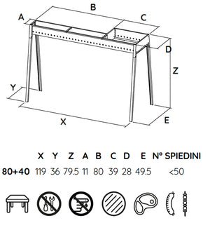 Barbeque Torino grill 80+40