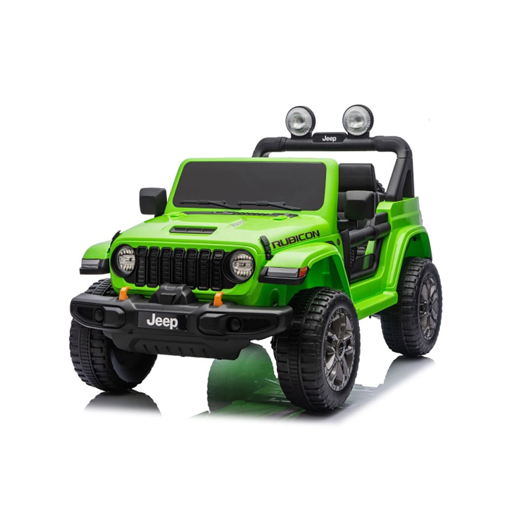 Macchina Elettrica per Bambini Jeep Wrangler Rubicon 12V con Telecomando Verde