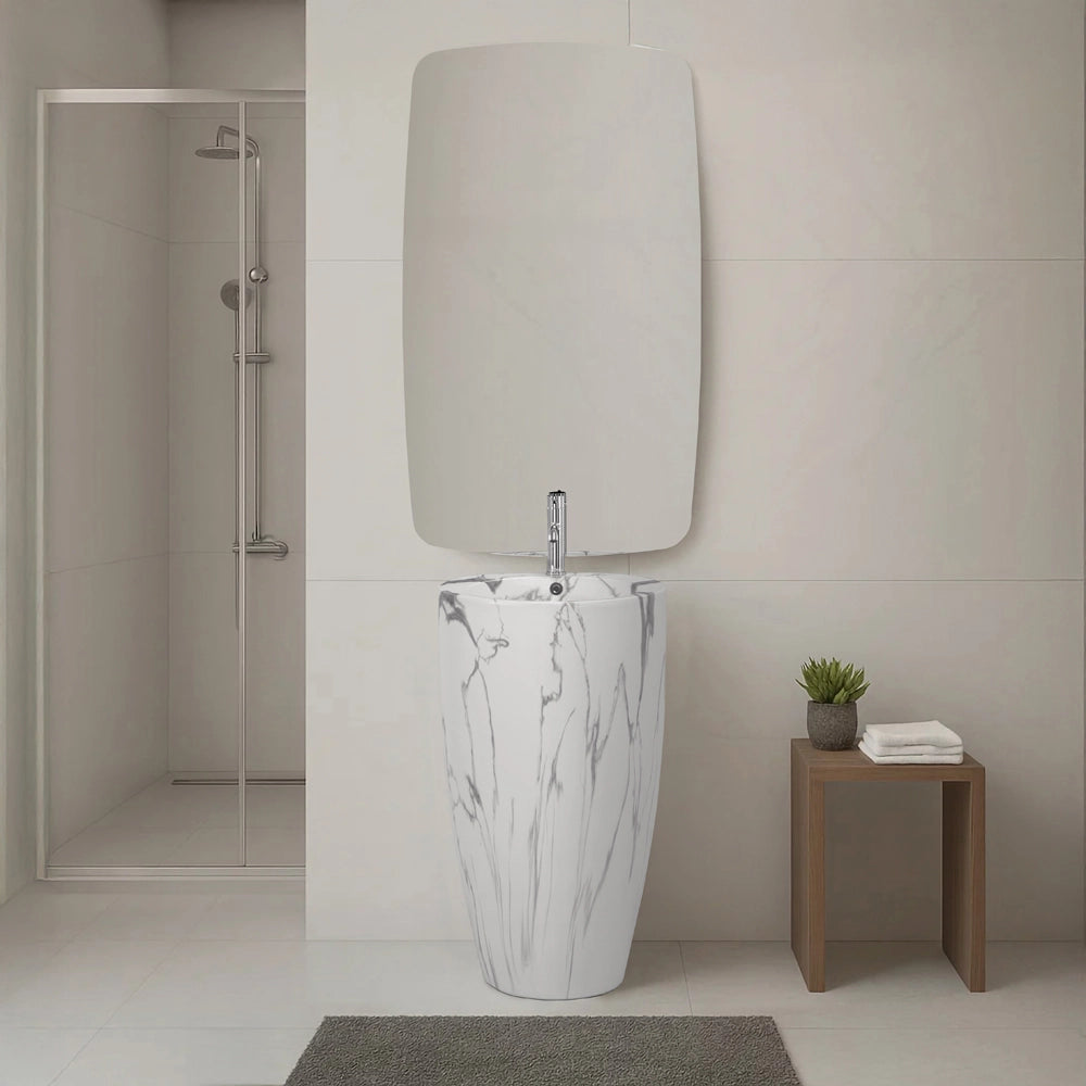 Specchio da parete 70x120 a filo lucido con angoli arrotondati – Aurea